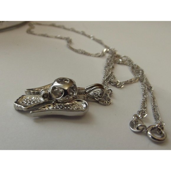 Angelic Pear Necklace Pendant 16" Stainless Steel Chain Heavenly Angels diy - Picture 13 of 16